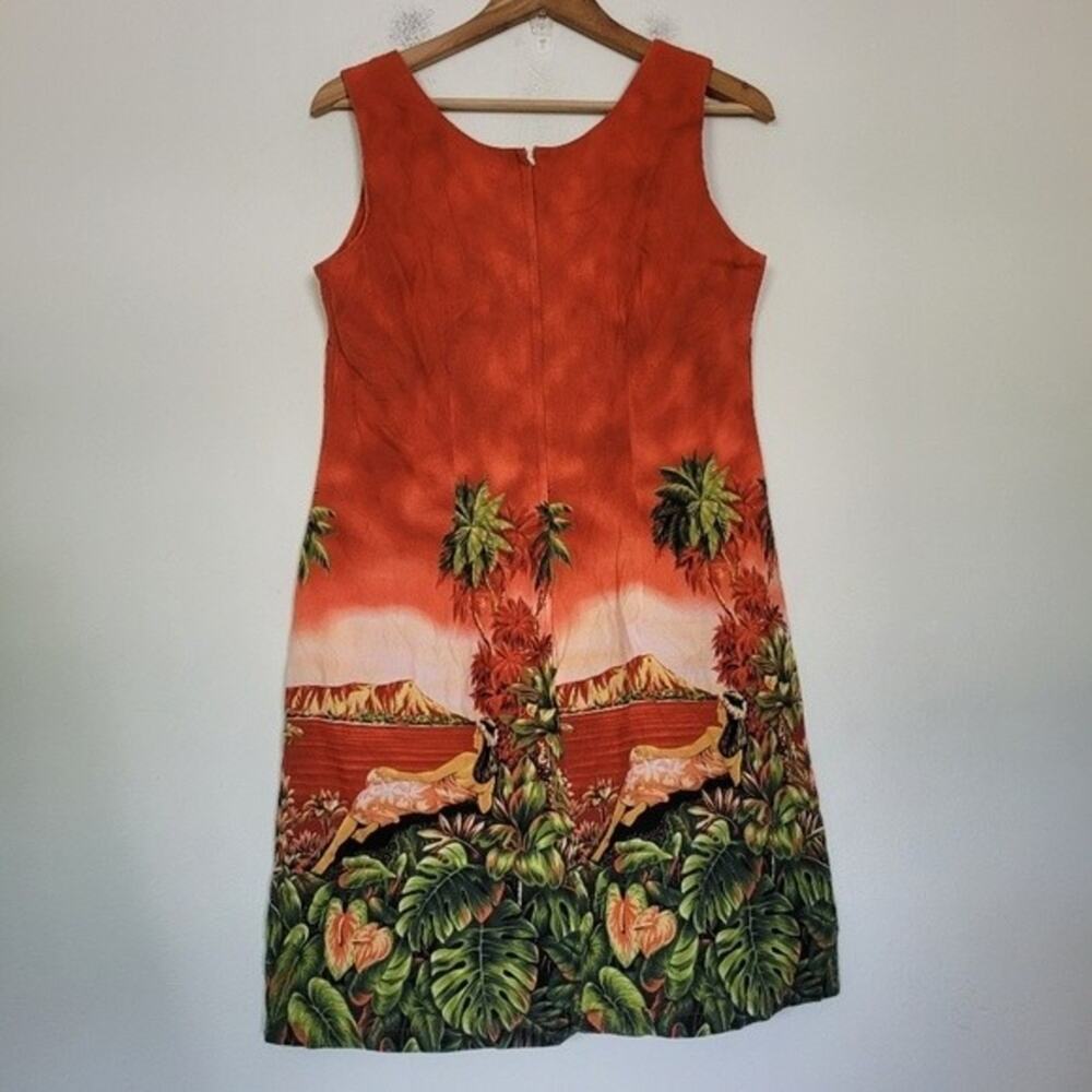 American Vintage Orange Tropical Print Mini Dress - Picture 5 of 10